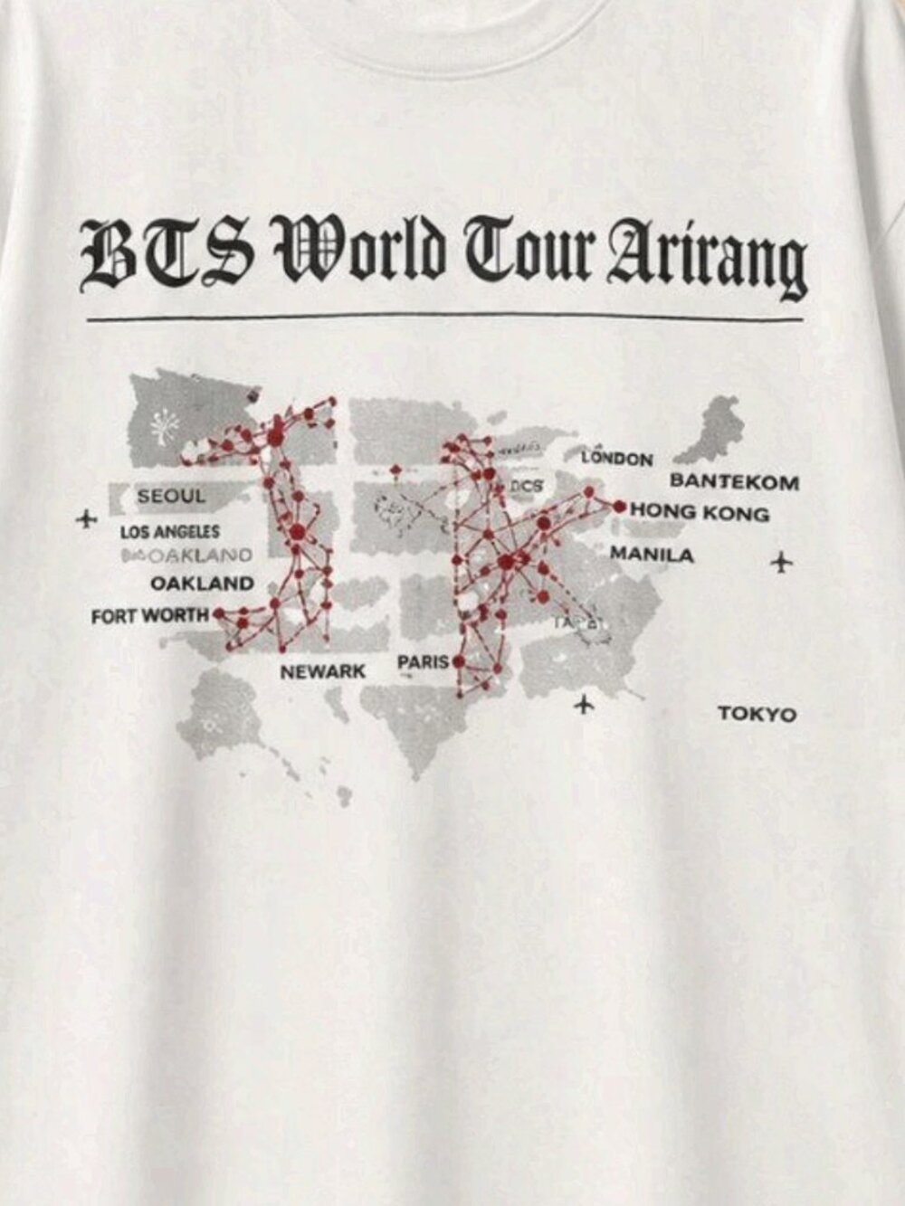 Jungkook BTS World Tour Arirang Stanford White Cotton Tee